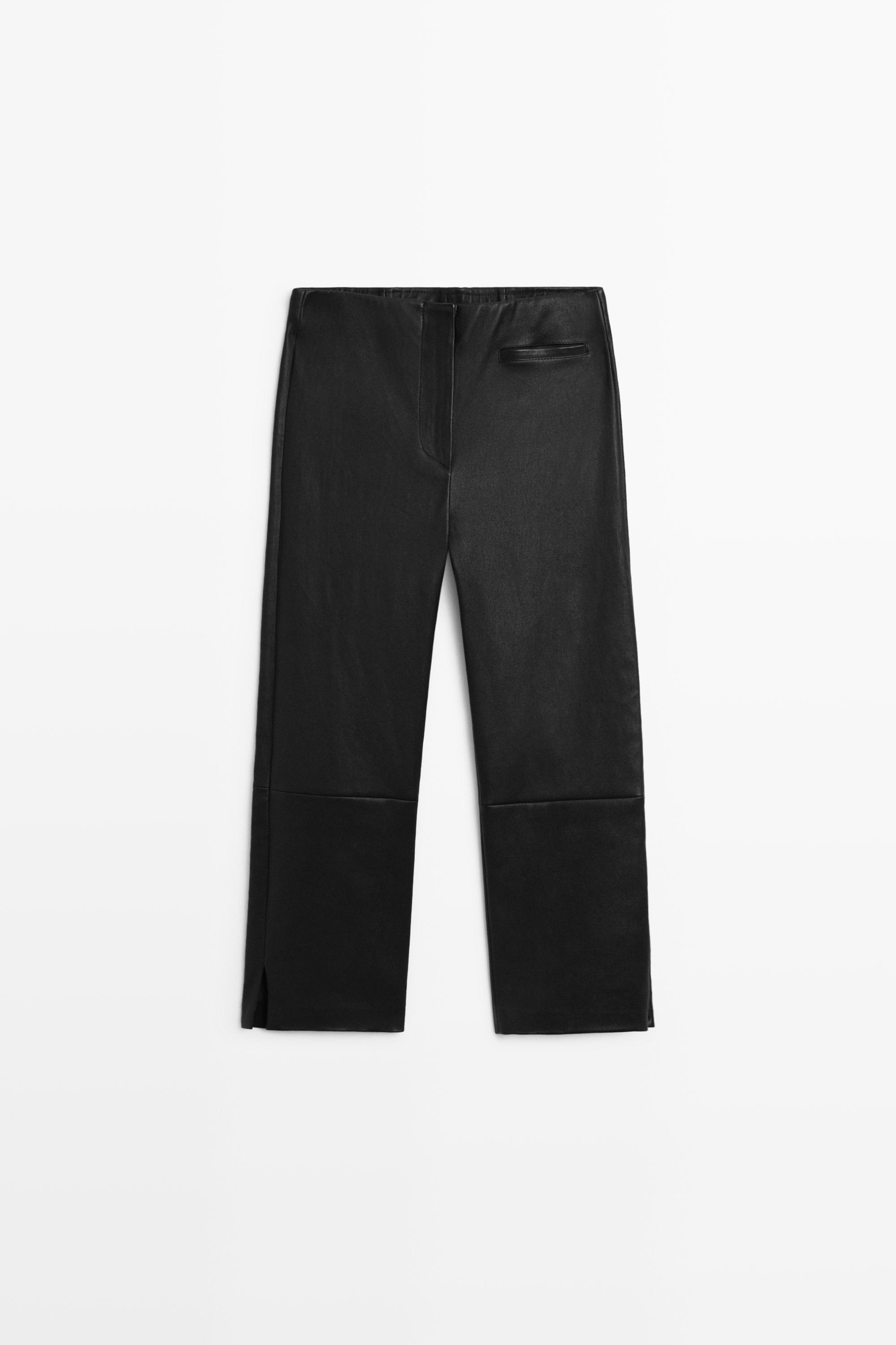 Pantalon capri en cuir